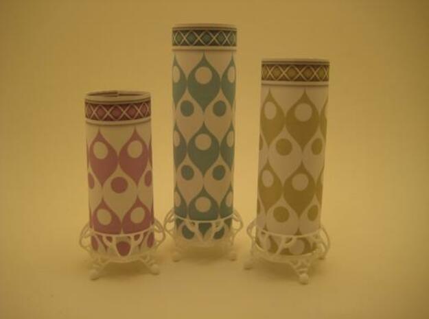 3 Tealight Lanterns in White Natural Versatile Plastic