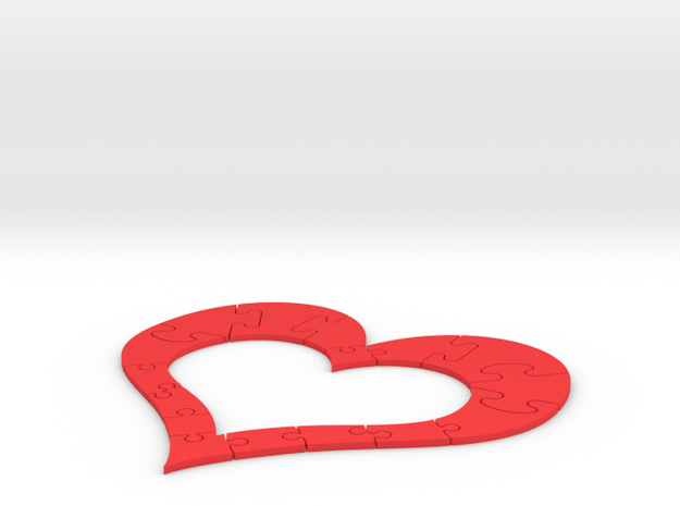 Heart Puzzle in Red Processed Versatile Plastic