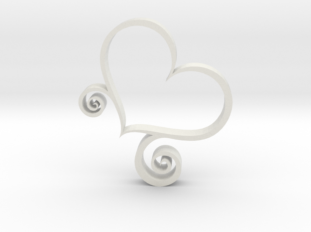 Stand Up Heart Decoration in White Natural Versatile Plastic
