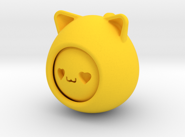 emoji cat in Yellow Processed Versatile Plastic