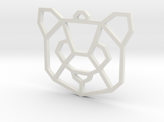 Geometric Panda Pendant in White Natural Versatile Plastic