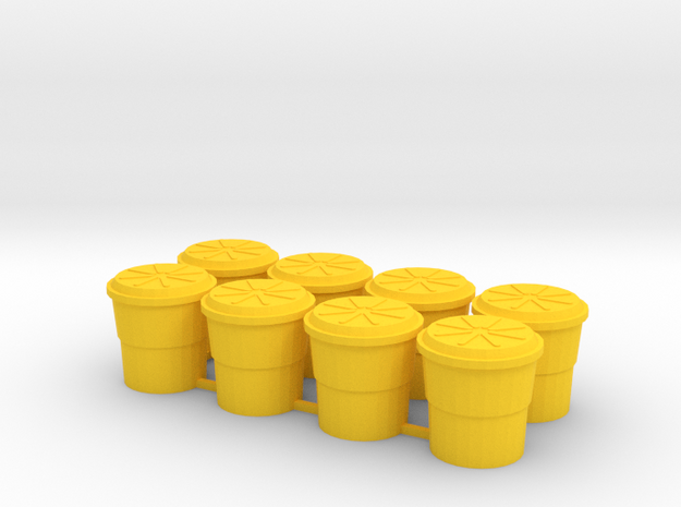 Highway Shock Absorbing Crash Barrel, Standard in Yellow Processed Versatile Plastic: 1:64 - S