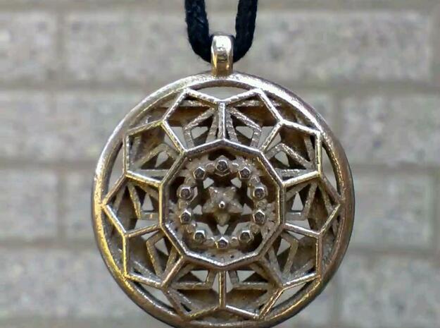Dodecastar Pendant in Polished Bronzed Silver Steel
