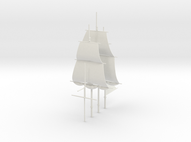 1/300 Frigate Mast Set V1 in White Natural Versatile Plastic