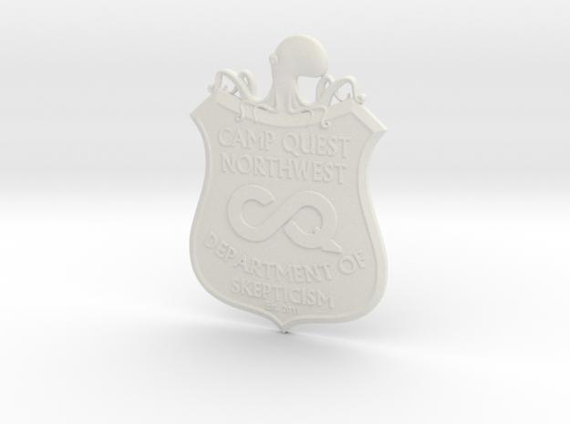 CQNW Badge in White Natural Versatile Plastic
