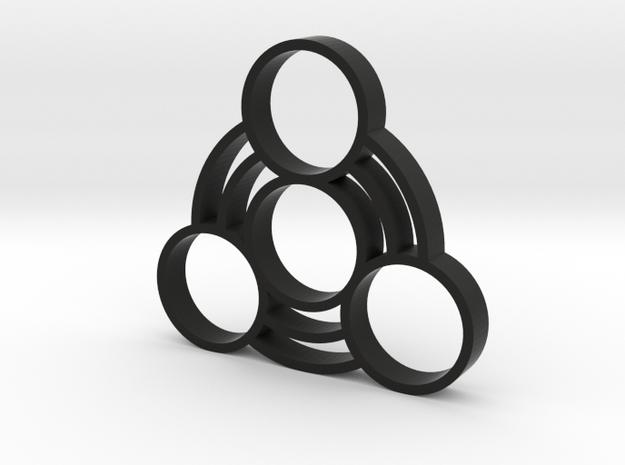 Fidget Spinner 1 in Black Natural Versatile Plastic