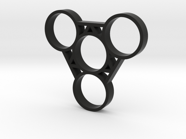 Fidget Spinner 2 in Black Natural Versatile Plastic