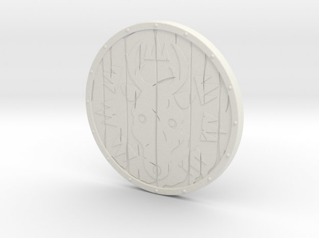 BotW Emblazoned Shield in White Natural Versatile Plastic: 1:12