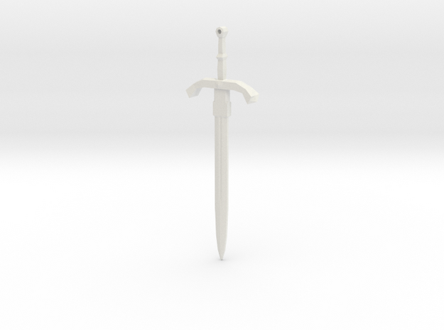 Sword Pendant in White Natural Versatile Plastic