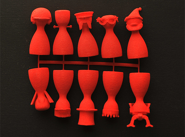 Game Piece Set 3 in Red Processed Versatile Plastic