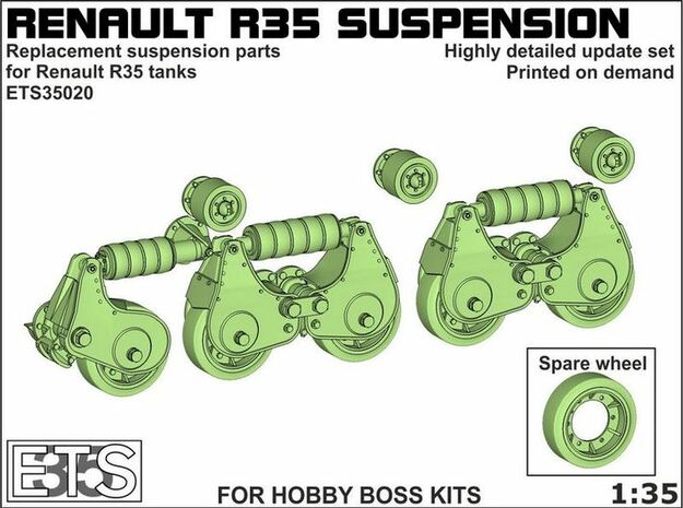 ETS35020 Renault R35 Suspension (for HobbyBoss) in Smooth Fine Detail Plastic