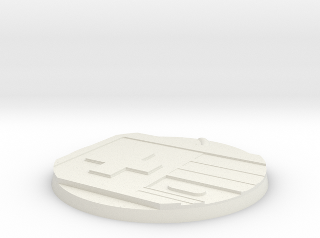 60mm Round Base - Game Controller in White Natural Versatile Plastic