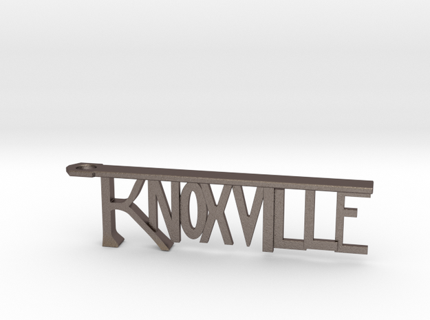 Knoxville Bottle Opener Keychain in Polished Bronzed Silver Steel