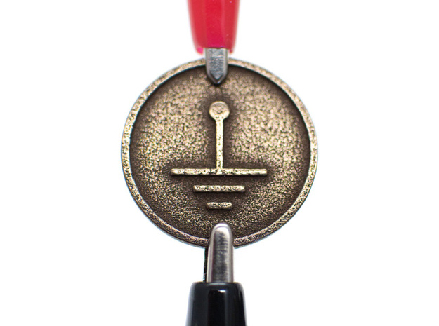 Circuit Schematic Coin for Charity in Polished Bronze Steel