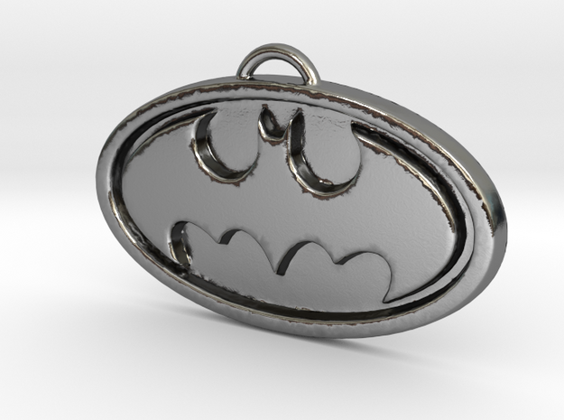 Batman Pendant in Polished Silver