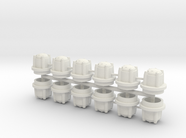 1/16 M41 Wheel Hubs. in White Natural Versatile Plastic