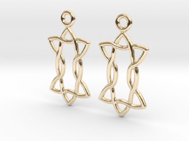Celtic Weave Earrings - WE022 in 14k Gold Plated Brass