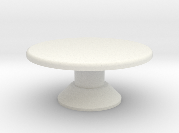 Table, Mezzatessera, Round, Low (Space: 1999) 1/30 in White Natural Versatile Plastic