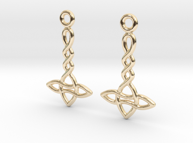 Celtic Weave Earrings - WE024 in 14k Gold Plated Brass
