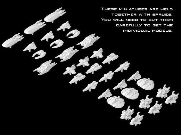(Armada) Battlestar Galactica: 3 of each fighter in Tan Fine Detail Plastic