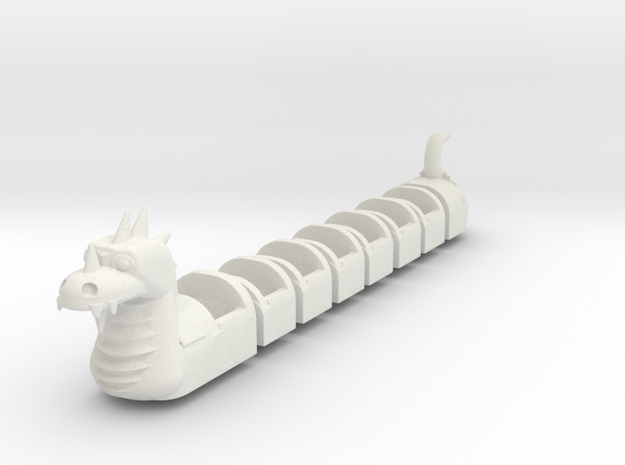 Dragon Wagon Coaster 1/43 scale in White Natural Versatile Plastic