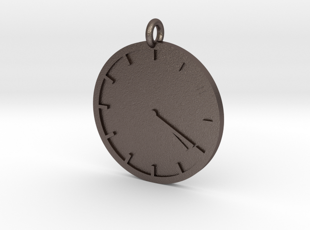 4:20 Pendant in Polished Bronzed Silver Steel