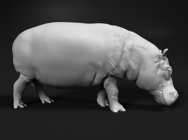 Hippopotamus 1:48 Walking Female in White Natural Versatile Plastic