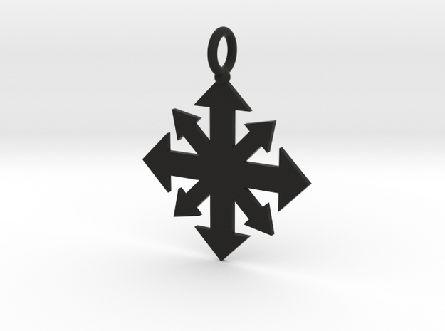 Simple Chaos star pendant  in Black Natural Versatile Plastic