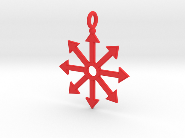 Chaos star pendant in Red Processed Versatile Plastic