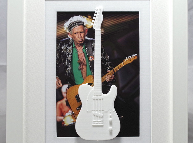 Telecaster guitar for photo frame in White Processed Versatile Plastic