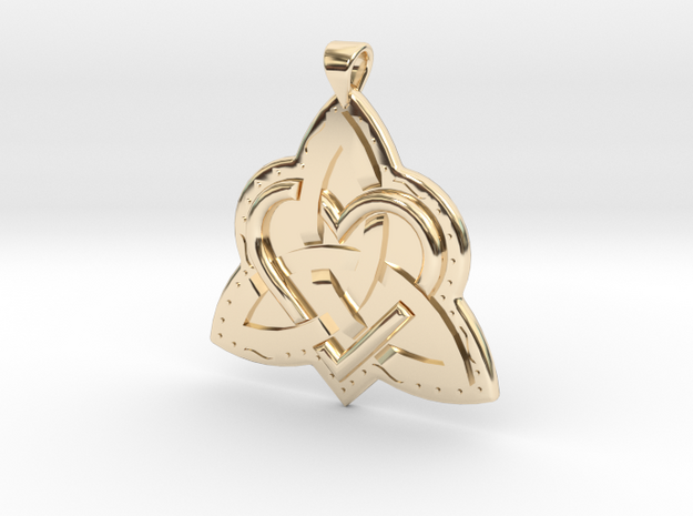 Celtic Knot 2 Pendant in 14k Gold Plated Brass