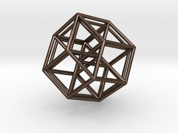 5-Cube in Polished Bronze Steel