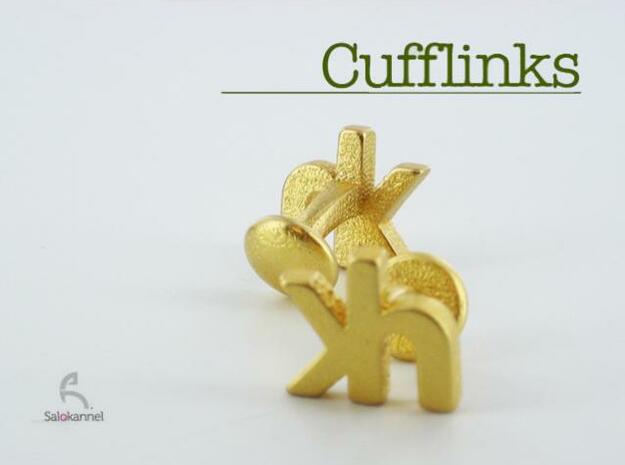 KH - Cufflinks in Polished Gold Steel