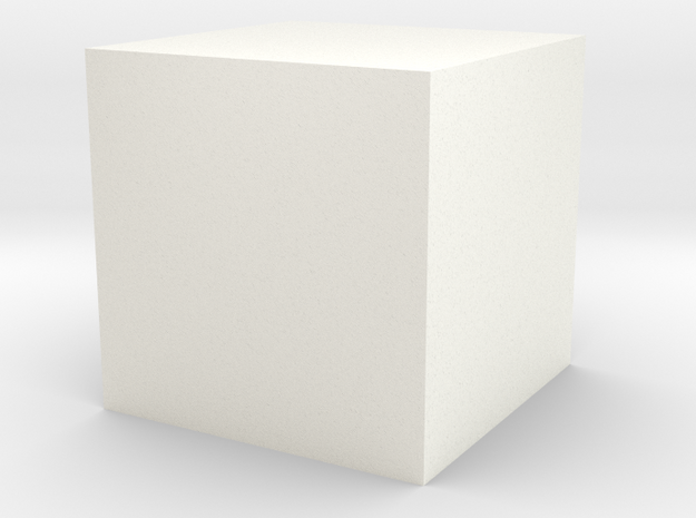Hollow Cube 3 cm edge length in White Processed Versatile Plastic