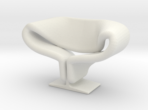 Chair, Ribbon (Space: 1999), 1/30 in White Natural Versatile Plastic