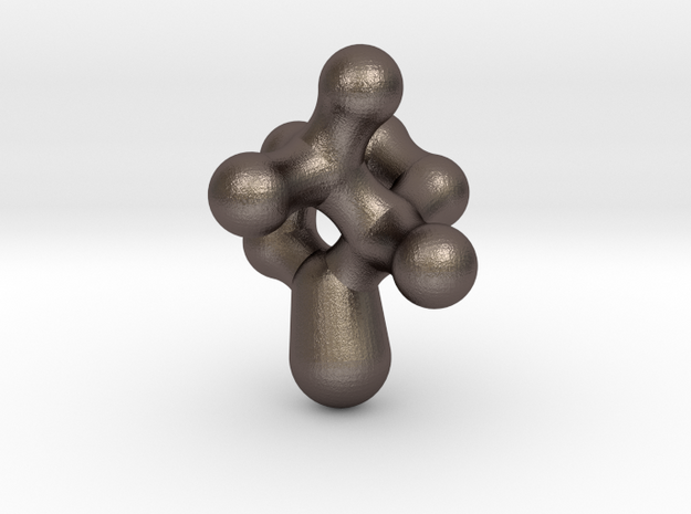 Camphor Molecule Pendant in Polished Bronzed Silver Steel