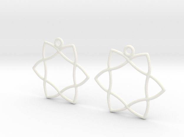 Celtic Weave Earrings - WE029 in White Processed Versatile Plastic