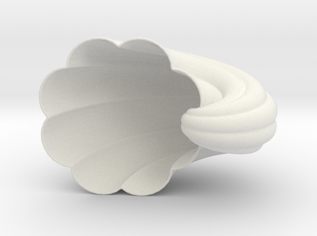 Fluted Nautilus Shell in White Natural Versatile Plastic