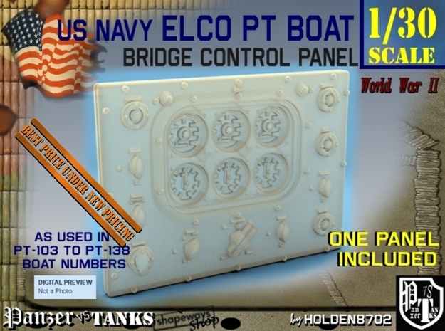 1-30 PT Boat Bridge Control Pannel Typ1 in Tan Fine Detail Plastic