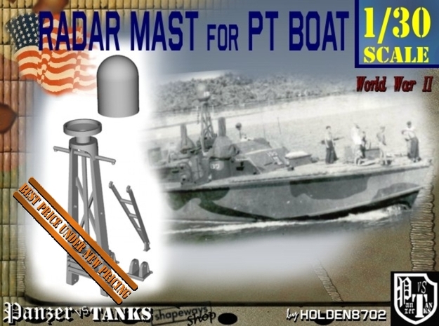 1-30 Radar Mast For PT BOAT in White Natural Versatile Plastic