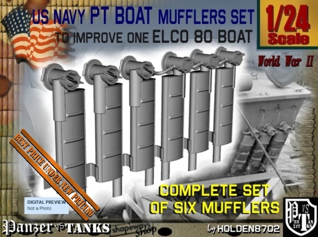 1-24 PT Boat Mufflers Set in Tan Fine Detail Plastic