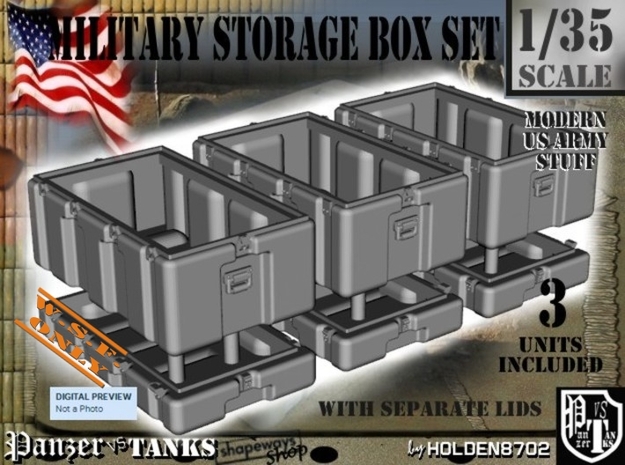 1-35 Military Storage Box Set in White Processed Versatile Plastic