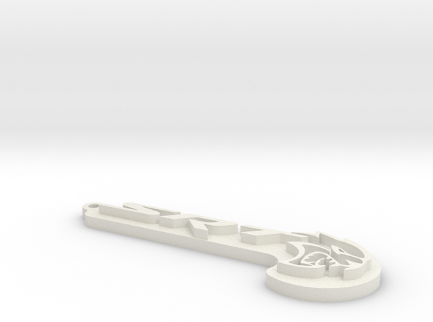 SRT Hellcat Keychain in White Natural Versatile Plastic
