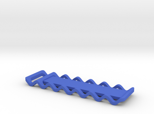 Corrugated Keychain in Blue Processed Versatile Plastic