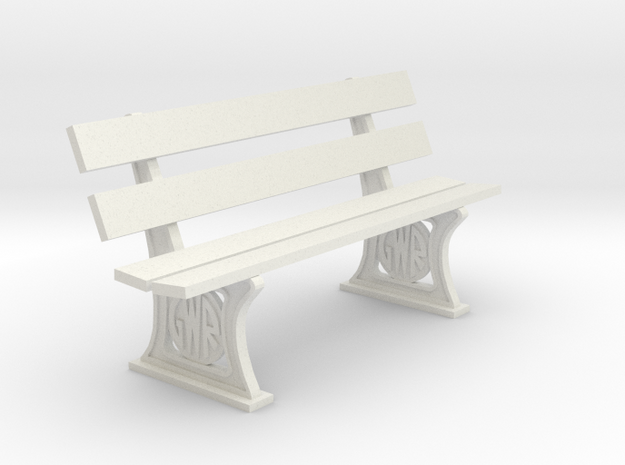 GWR Bench 10mm scale in White Natural Versatile Plastic