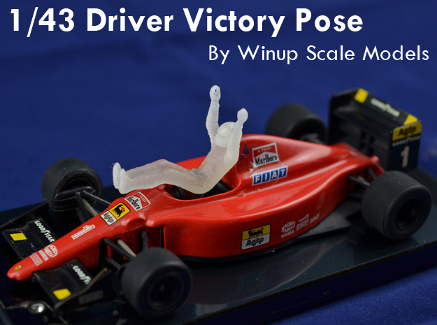 1/43 Formula Racing Driver Victory Pose in Tan Fine Detail Plastic