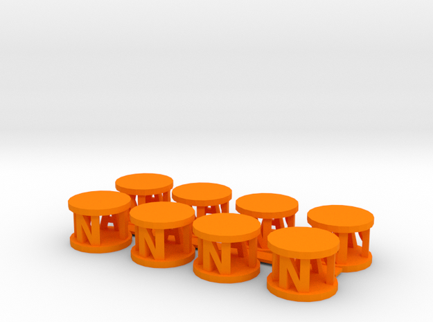 Alpha Pawns in Orange Processed Versatile Plastic