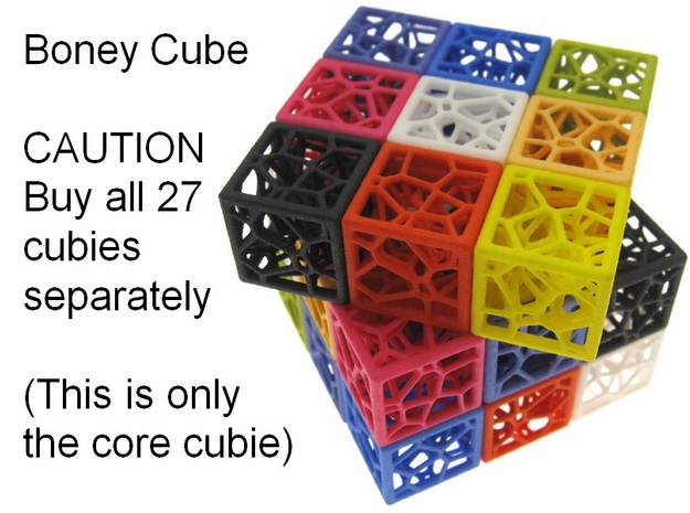 Boney Cube - core only in Green Processed Versatile Plastic