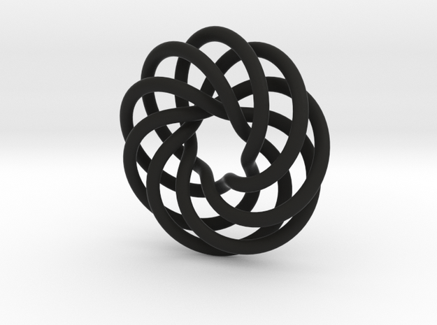 Endless Loop Pendant in Black Natural Versatile Plastic