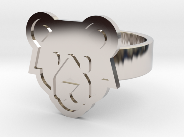 Bear Ring in Rhodium Plated Brass: 10 / 61.5